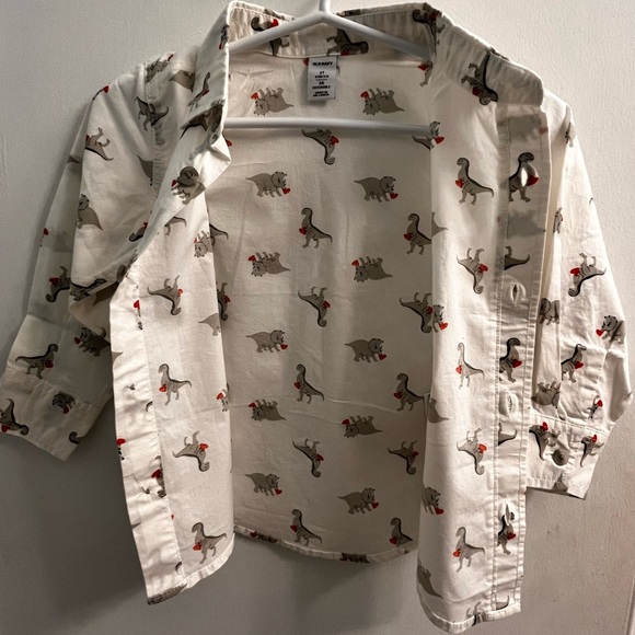 Old Navy Toddler Boys’ Long Sleeve Dinosaur Printed Shirt - Picture 2 of 4